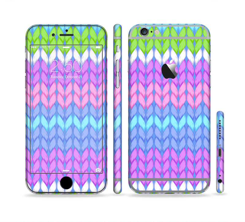 The Bright-Colored Knit Pattern Sectioned Skin Series for the Apple iPhone 6/6s