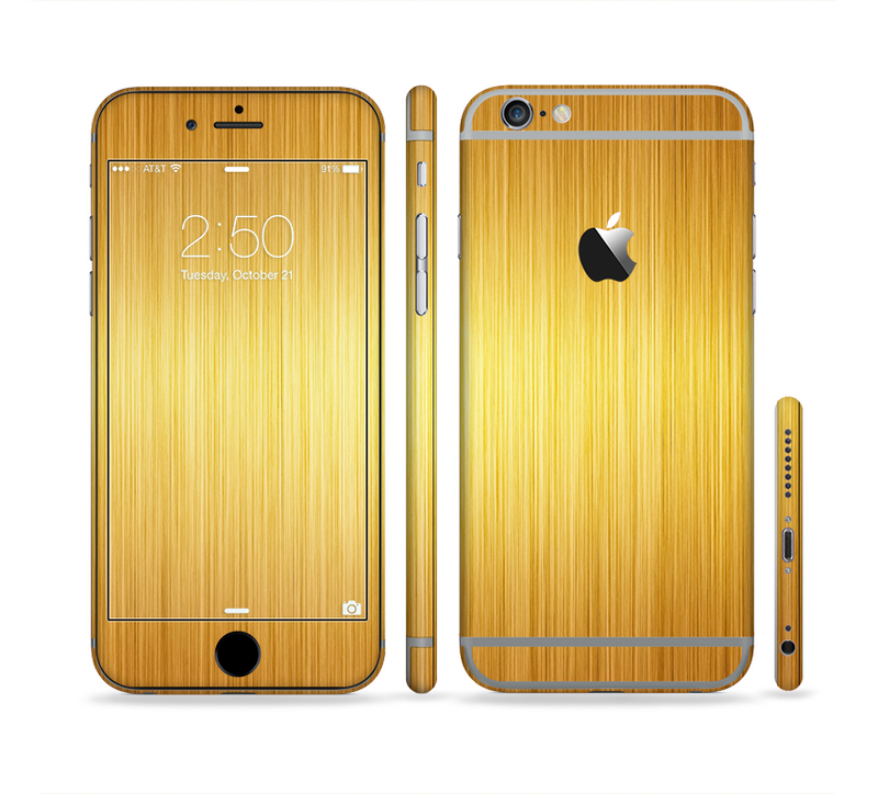 The Bright Brushed Gold Surface Sectioned Skin Series for the Apple iPhone 6/6s