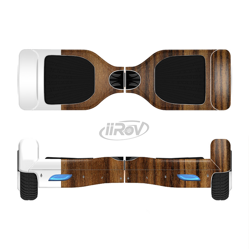 The Bright Ebony Woodgrain Full-Body Skin Set for the Smart Drifting SuperCharged iiRov HoverBoard