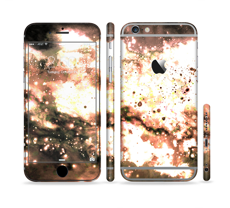 The Bright Gold Cloudy Lights Sectioned Skin Series for the Apple iPhone 6/6s Plus