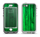 The Bright Green Highlighted Wood Apple iPhone 5-5s LifeProof Nuud Case Skin Set