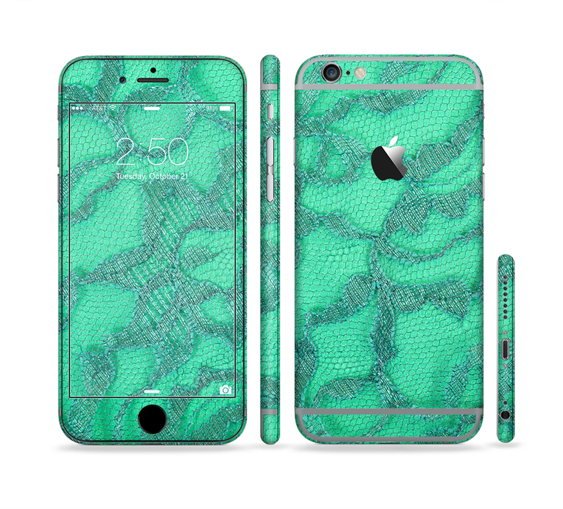 The Bright Green Textile Lace Sectioned Skin Series for the Apple iPhone 6/6s