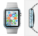 The Bright Light Blue Swirls with Butterflies Full-Body Skin Set for the Apple Watch