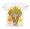 The Bright Orange Ethnic Elephant ink-Fuzed Unisex All Over Full-Printed Fitted Tee Shirt