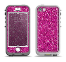 The Bright Pink Glitter Apple iPhone 5-5s LifeProof Nuud Case Skin Set