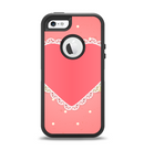 The Bright Pink Heart Lace V3 Apple iPhone 5-5s Otterbox Defender Case Skin Set