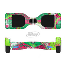 The Bright Pink and Green Flowers Full-Body Skin Set for the Smart Drifting SuperCharged iiRov HoverBoard