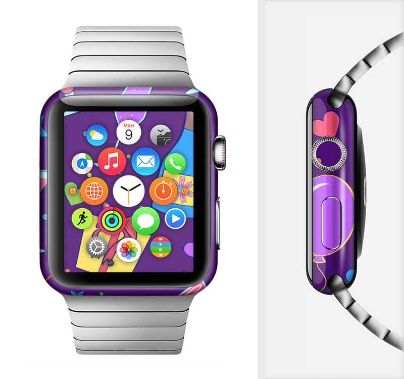 The Bright Purple Party Drinks Full-Body Skin Set for the Apple Watch