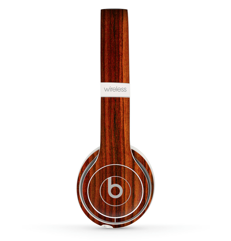 The Bright Red Ebony Woodgrain Skin Set for the Beats by Dre Solo 2 Wireless Headphones