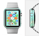 The Bright Teal WaterColor Panel Full-Body Skin Set for the Apple Watch