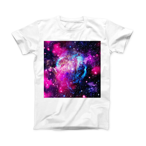 The Bright Trippy Space ink-Fuzed Front Spot Graphic Unisex Soft-Fitted Tee Shirt