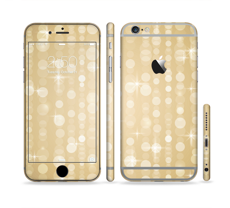 The Bright Yellow Orbs of Light Sectioned Skin Series for the Apple iPhone 6/6s