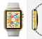 The Bright Yellow and Orange Leopard Print Full-Body Skin Set for the Apple Watch