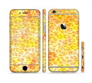 The Bright Yellow and Orange Leopard Print Sectioned Skin Series for the Apple iPhone 6/6s