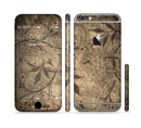 The Brown Aged Floral Pattern Sectioned Skin Series for the Apple iPhone 6/6s