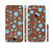The Brown and Blue Floral Layout Sectioned Skin Series for the Apple iPhone 6/6s