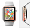 The Brown and Orange Transparent Flowers Full-Body Skin Set for the Apple Watch