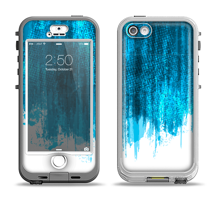 The Brushed Vivid Blue & White Background Apple iPhone 5-5s LifeProof Nuud Case Skin Set