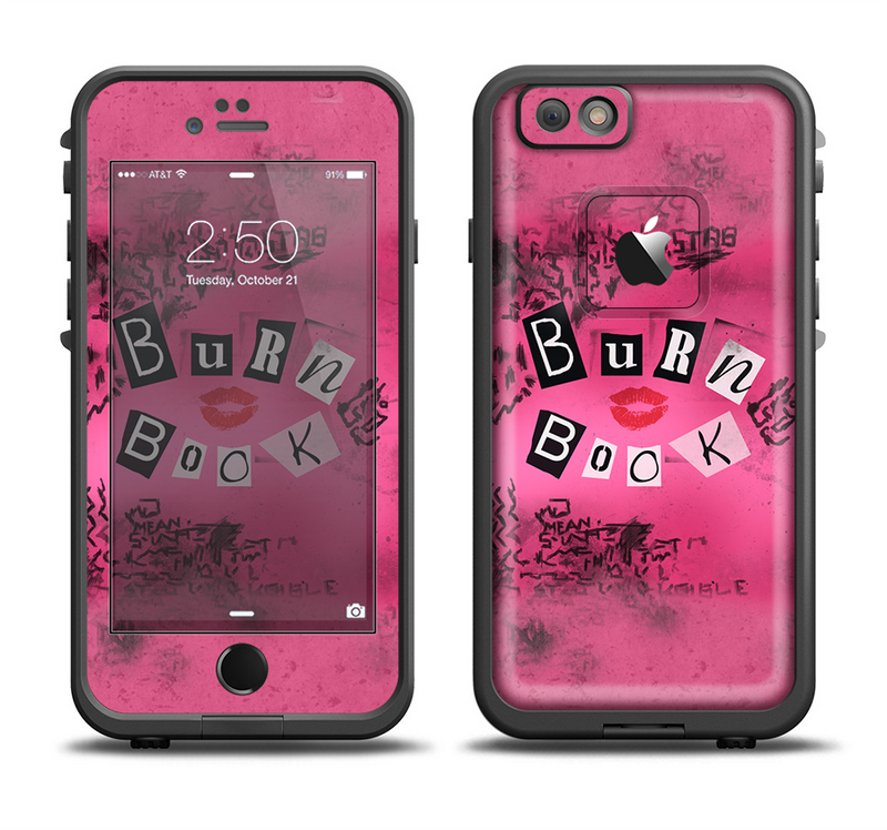 The Burn Book Pink Apple iPhone 6/6s LifeProof Fre Case Skin Set