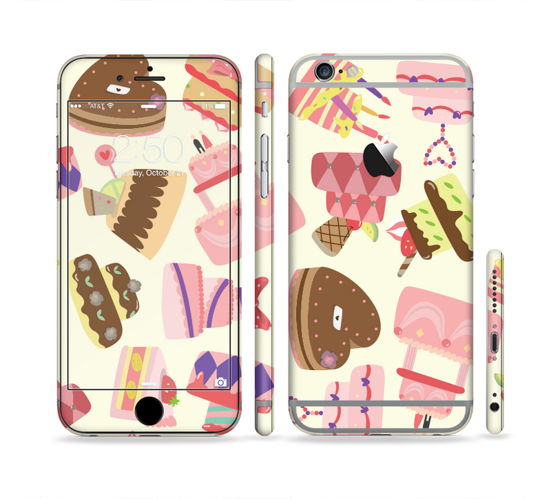 The Cakes and Sweets Pattern Sectioned Skin Series for the Apple iPhone 6/6s