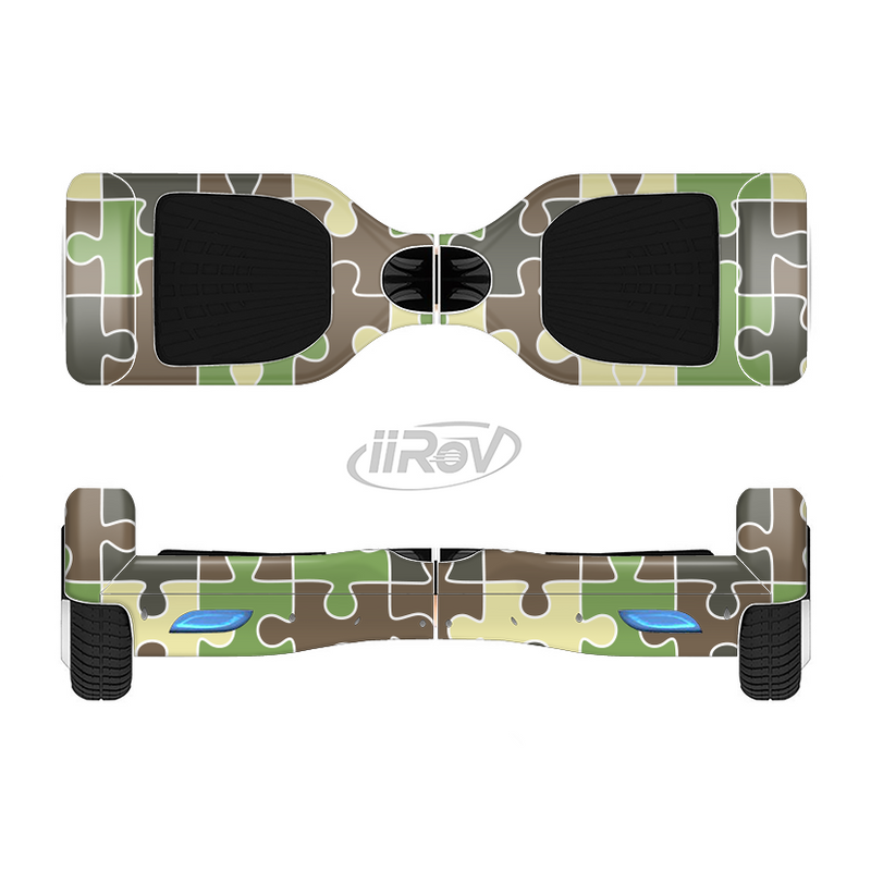 The Camouflage Colored Puzzle Pattern Full-Body Skin Set for the Smart Drifting SuperCharged iiRov HoverBoard