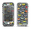 The Cartoon Color-Eyed Black Owls Apple iPhone 5-5s LifeProof Nuud Case Skin Set