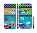The Cartoon Colored Vector Owls with Cars Sectioned Skin Series for the Apple iPhone 6/6s Plus