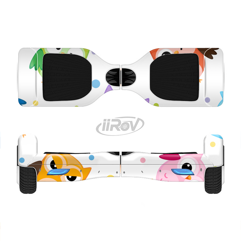 The Cartoon Emotional Owls with Polkadots Full-Body Skin Set for the Smart Drifting SuperCharged iiRov HoverBoard