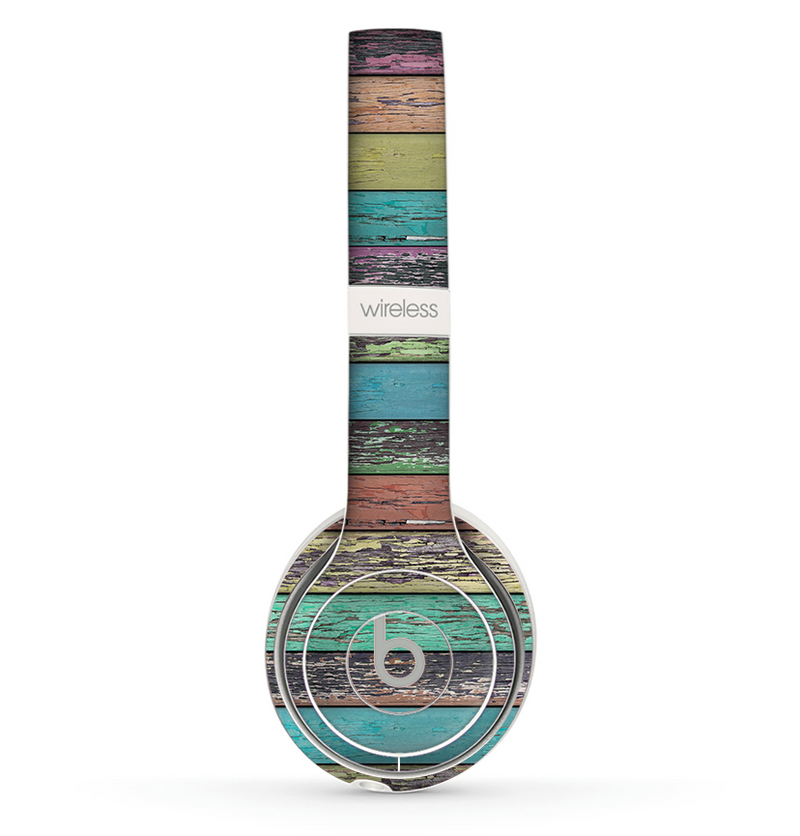 The Chipped Pastel Paint on Wood Skin Set for the Beats by Dre Solo 2 Wireless Headphones