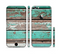The Chipped Teal Paint On Wood Sectioned Skin Series for the Apple iPhone 6/6s