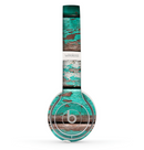 The Chipped Teal Paint On Wood Skin Set for the Beats by Dre Solo 2 Wireless Headphones