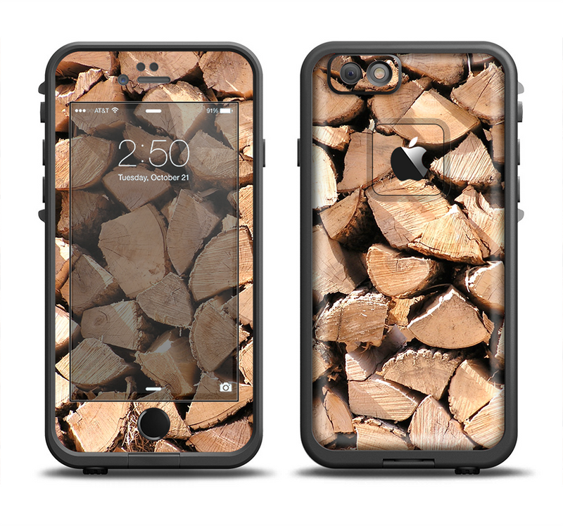The Chopped Wood Logs Apple iPhone 6/6s LifeProof Fre Case Skin Set