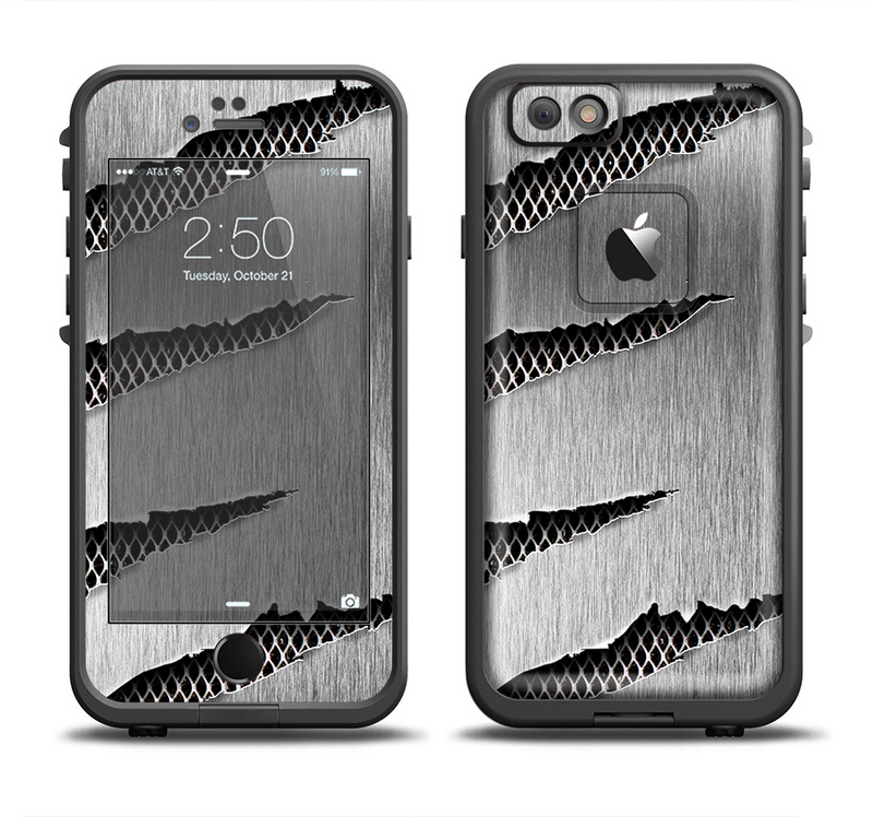 The Clawed Metal Sheet Apple iPhone 6/6s LifeProof Fre Case Skin Set