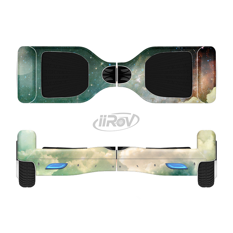 The Cloudy Abstract Green Nebula Full-Body Skin Set for the Smart Drifting SuperCharged iiRov HoverBoard