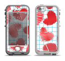 The Colored Red Doodle-Hearts Apple iPhone 5-5s LifeProof Nuud Case Skin Set