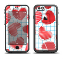The Colored Red Doodle-Hearts Apple iPhone 6/6s LifeProof Fre Case Skin Set