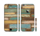The Colored Vintage Solid Wood Planks Sectioned Skin Series for the Apple iPhone 6/6s Plus