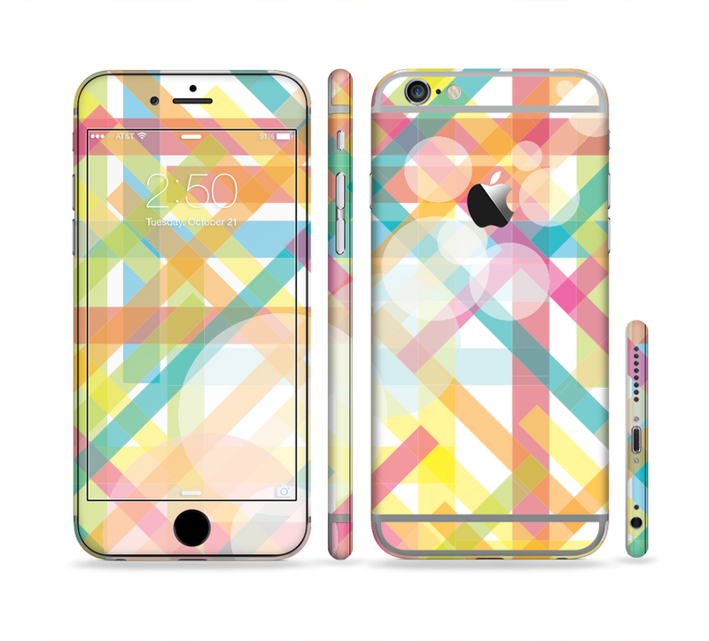 The Colorful Abstract Plaid Intersect Sectioned Skin Series for the Apple iPhone 6/6s