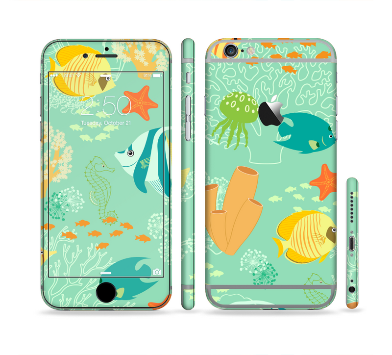 The Colorful Bright Saltwater Fish Sectioned Skin Series for the Apple iPhone 6/6s