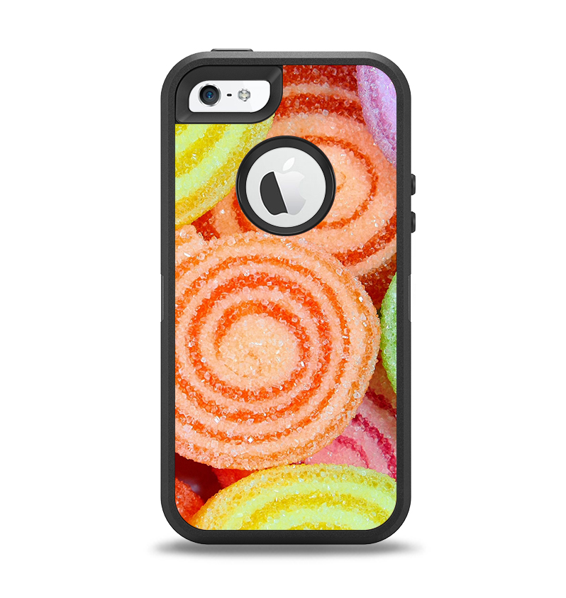 The Colorful Candy Swirls Apple iPhone 5-5s Otterbox Defender Case Skin Set