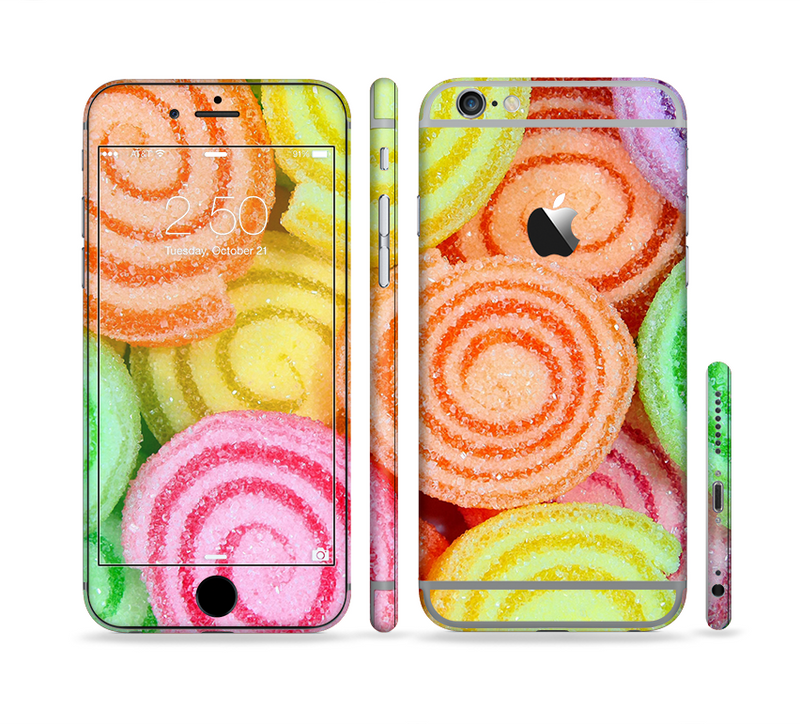 The Colorful Candy Swirls Sectioned Skin Series for the Apple iPhone 6/6s
