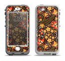 The Colorful Floral Pattern with Strawberries Apple iPhone 5-5s LifeProof Nuud Case Skin Set