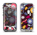 The Colorful Hugged Vector Leaves and Flowers Apple iPhone 5-5s LifeProof Nuud Case Skin Set
