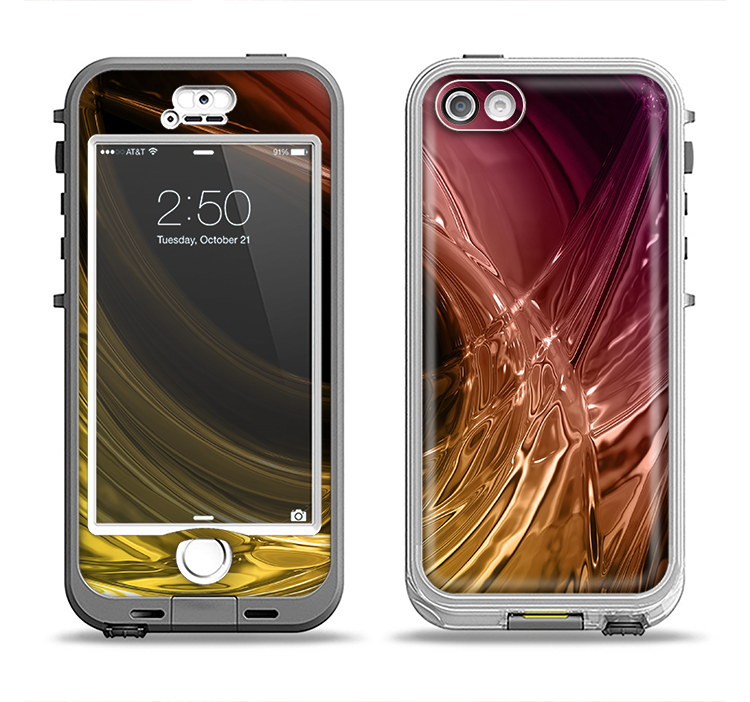 The Colorful Mercury Splash Apple iPhone 5-5s LifeProof Nuud Case Skin Set