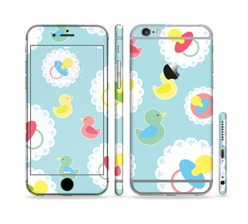 The Colorful Rubber Ducky and Blue Sectioned Skin Series for the Apple iPhone 6/6s