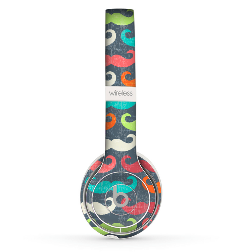 The Colorful Scratched Mustache Pattern Skin Set for the Beats by Dre Solo 2 Wireless Headphones