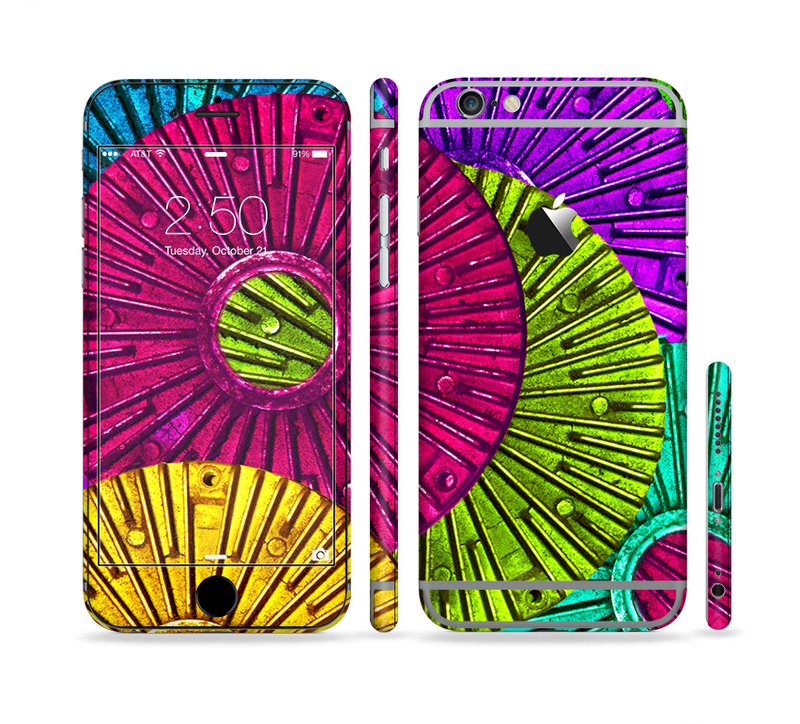 The Colorful Segmented Wheels Sectioned Skin Series for the Apple iPhone 6/6s