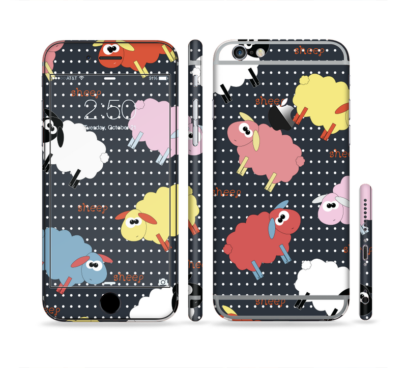 The Colorful Sheep Polka Dot Pattern Sectioned Skin Series for the Apple iPhone 6/6s