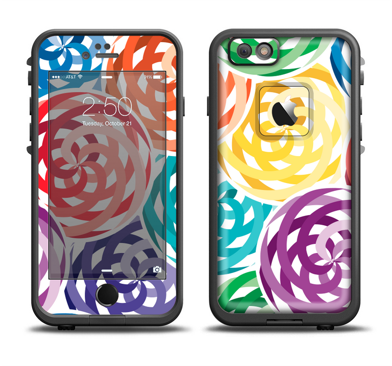 The Colorful Spiral Eclipse Apple iPhone 6/6s LifeProof Fre Case Skin Set