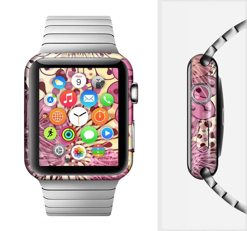 The Colorful Translucent Water-Flowers Full-Body Skin Set for the Apple Watch